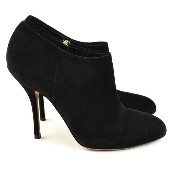 Gucci Black Suede Leather Logo Heeled Ankle Bootie Size-(IT)-36.5/(US)-6 - Picture 10 of 13